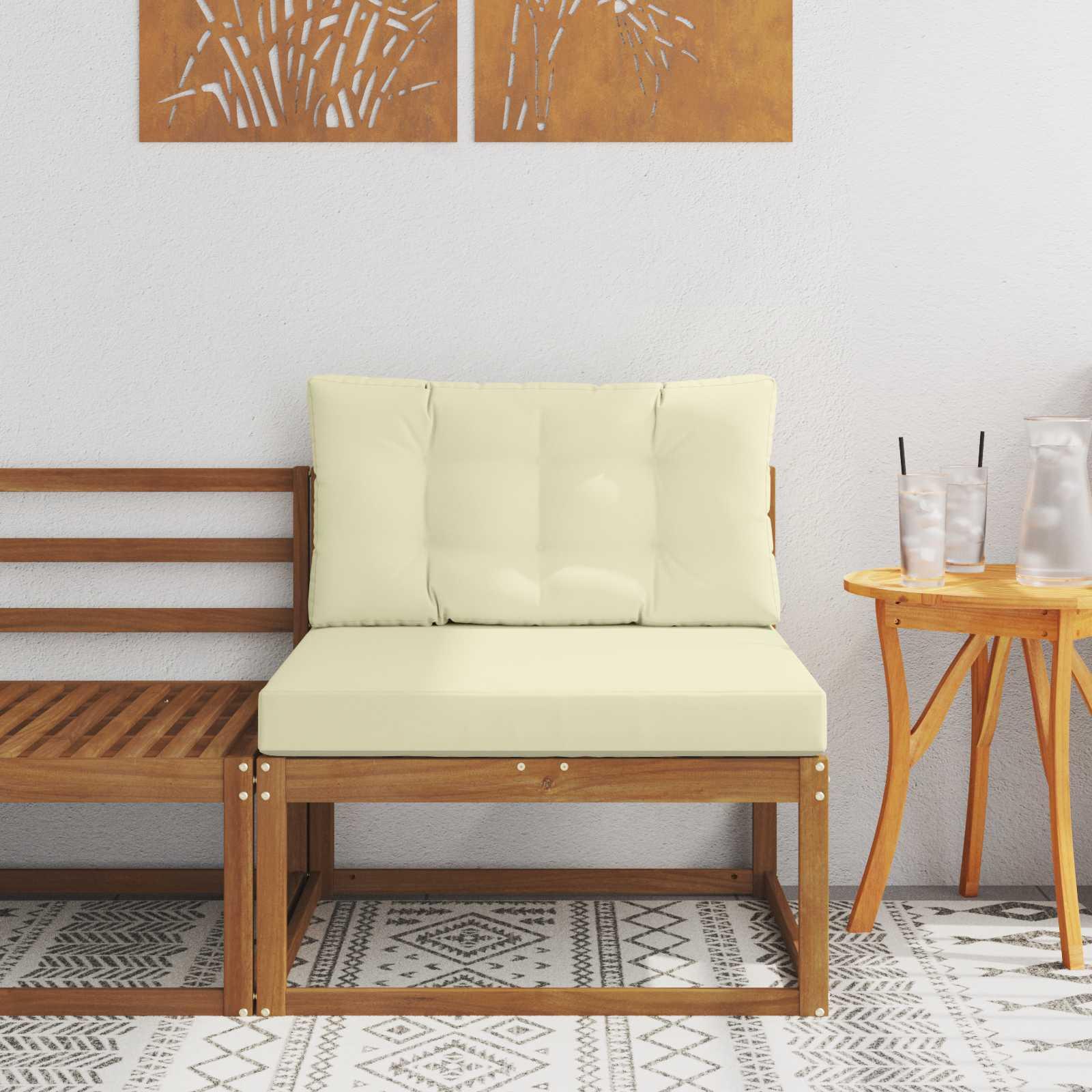 Udendørs Mellem Sofa Massivt Akacietræ Naturfarvet billede