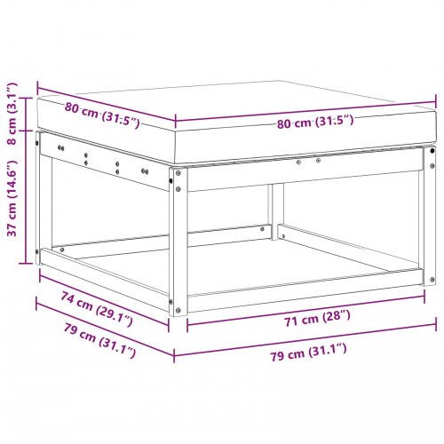 Udendørs puf Massivt Akacietræ Naturfarvet