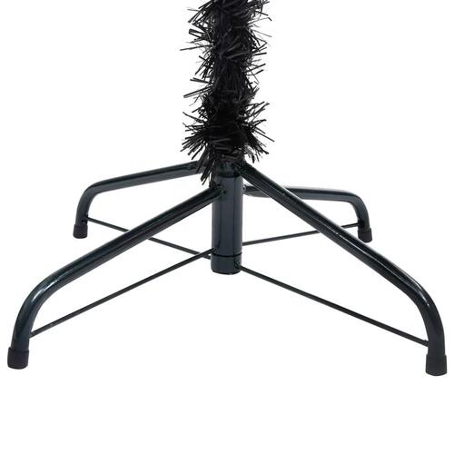 Kunstigt juletræ med lys og kuglesæt 120 cm PVC sort
