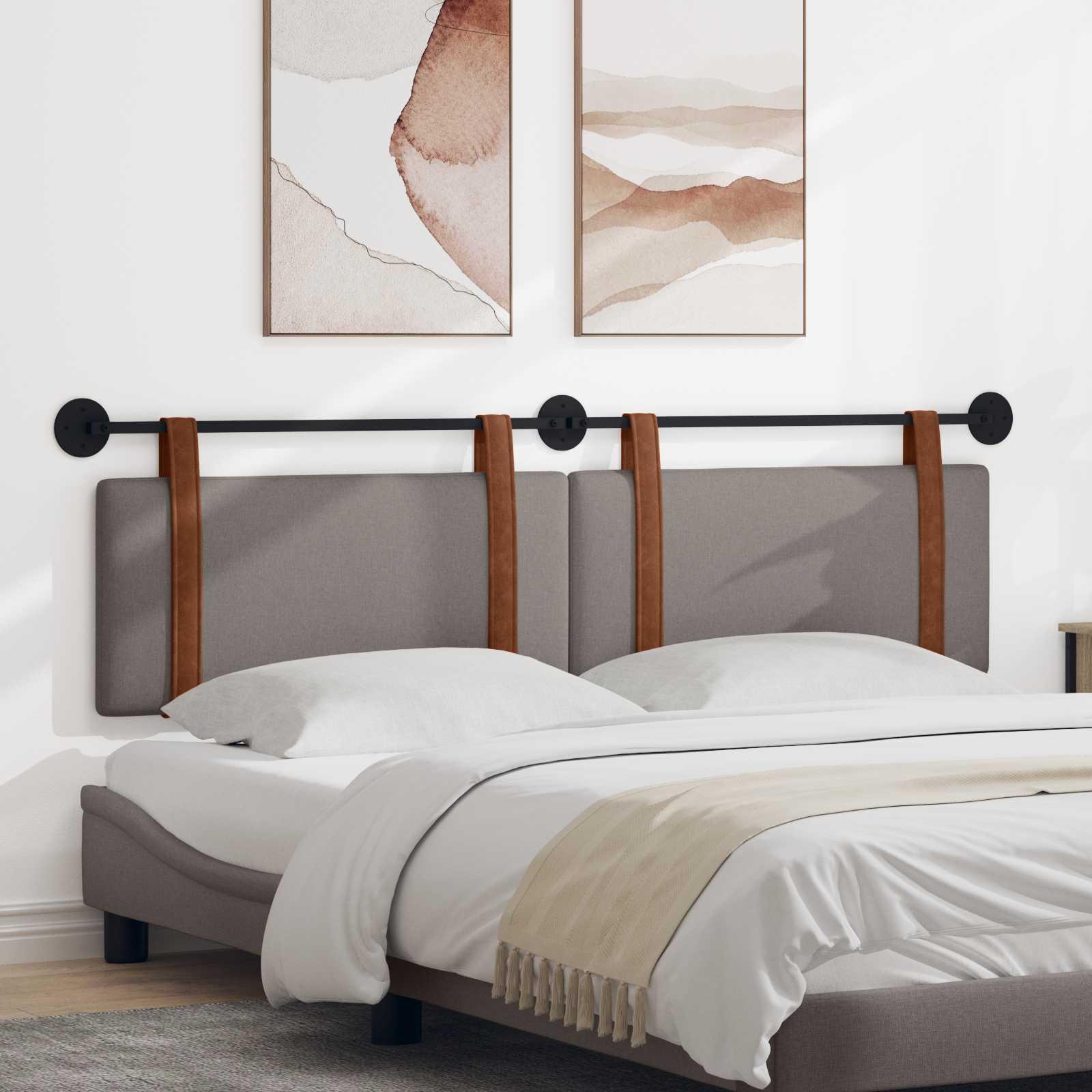 Hængende Hovedgavl Vægmonteret Gråbrun 170 x 55 x 5 cm Antik PU billede