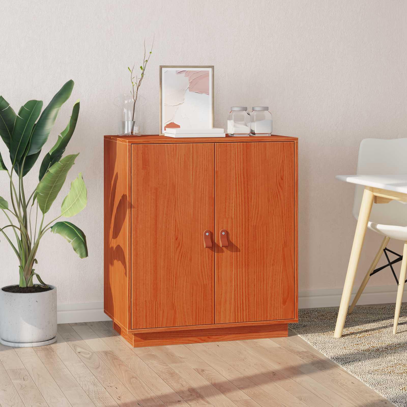Sidebord VoksBrun 65,5 x 40 x 75 cm Massivt fyrretræ billede