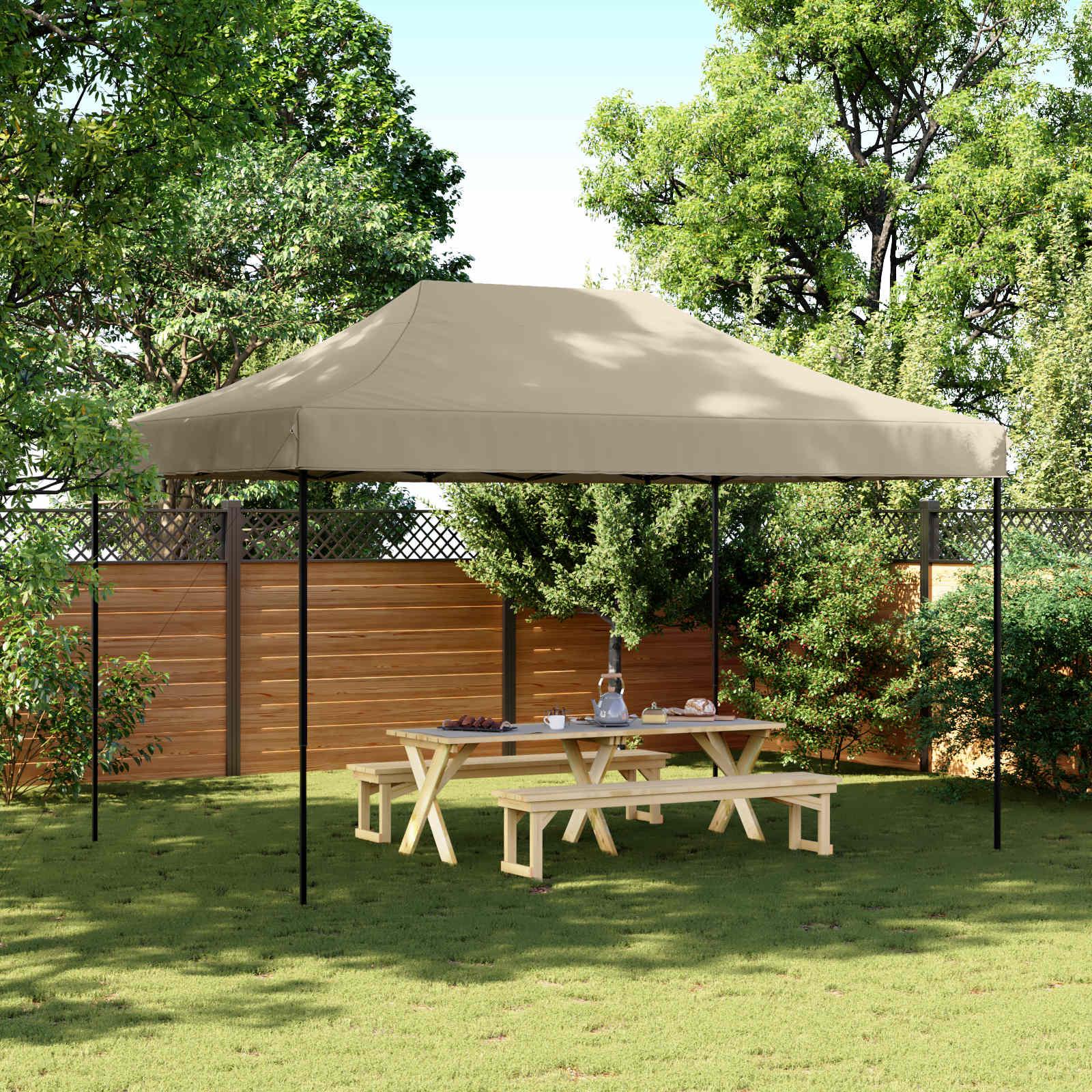 Party Tent Gråbrun 292 x 440 x 315 cm Oxford stof billede