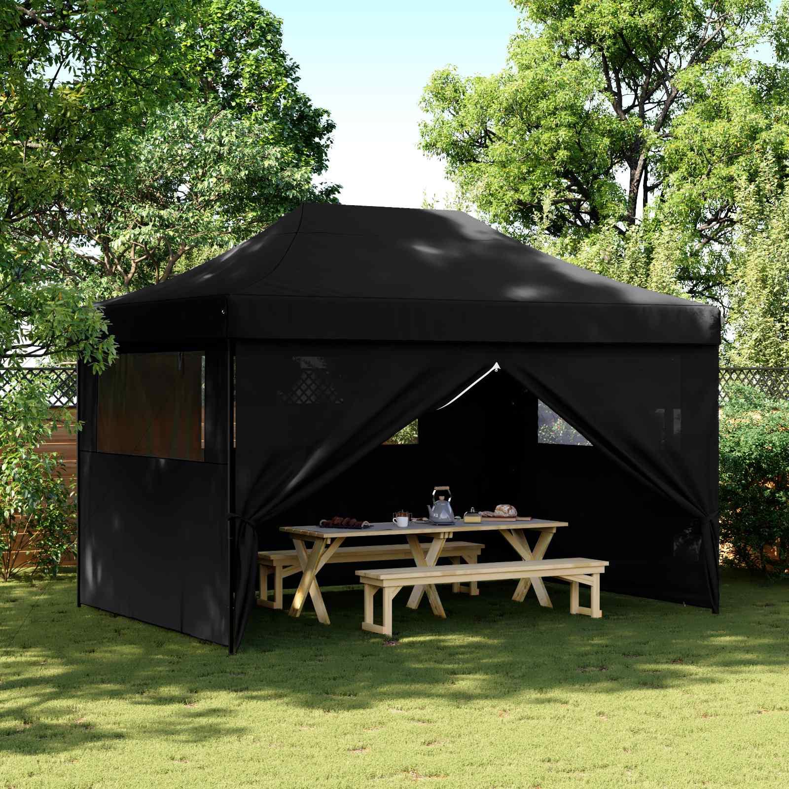 Party Tent Sort 279 x 410 x 315 cm Oxford stof billede