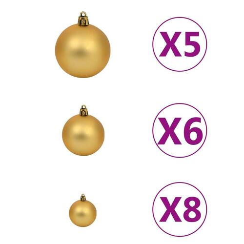 Kunstigt juletræ nordmannsgran LED og kuglesæt 120 cm grøn