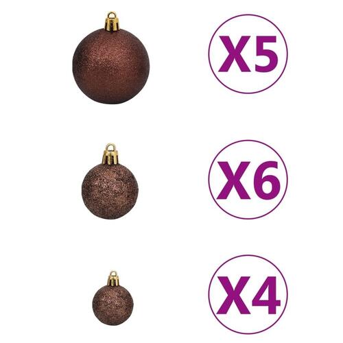 Kunstigt juletræ nordmannsgran LED og kuglesæt 180 cm grøn