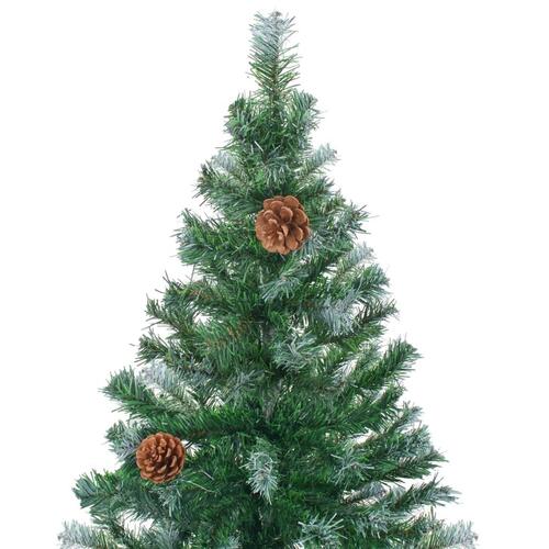 Juletræ med lys + julekugler og grankogler 180 cm