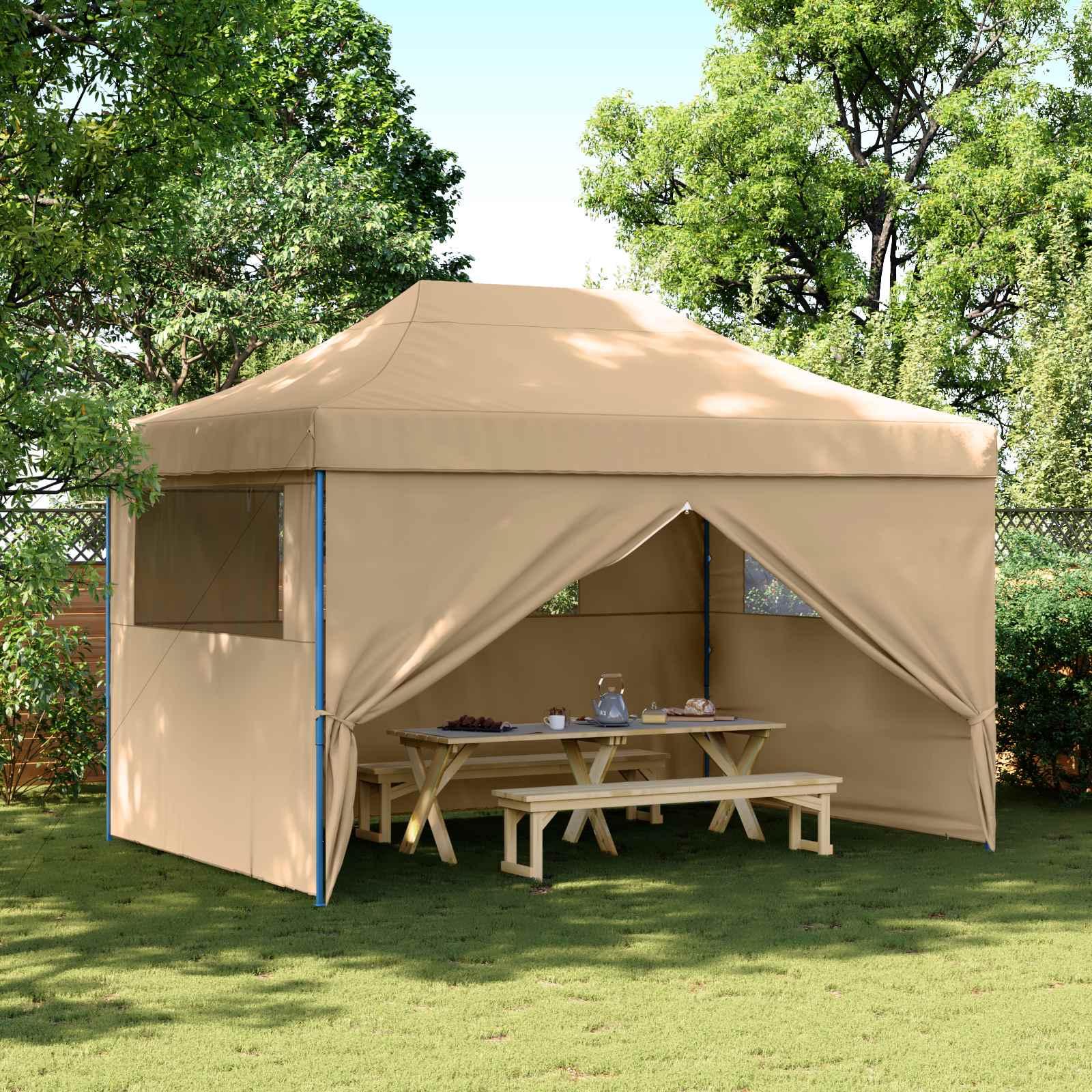 Party Tent Beige 279 x 410 x 315 cm Oxford stof billede