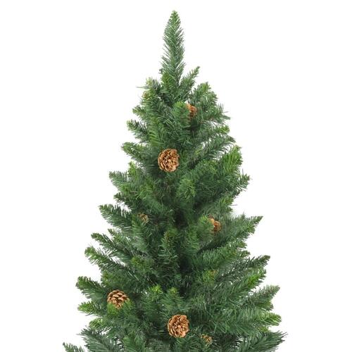 Kunstigt juletræ med lys og kuglesæt 150 cm grøn