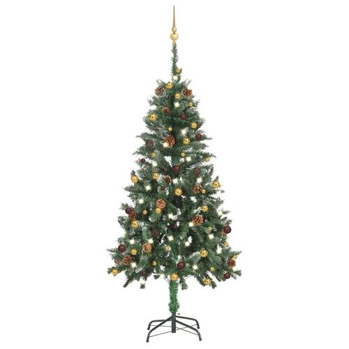Kunstigt juletræ med lys og kuglesæt 150 cm