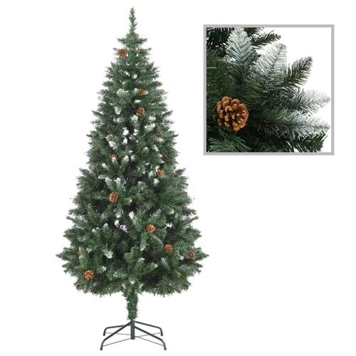 Kunstigt juletræ med lys og kuglesæt 180 cm