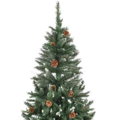 Kunstigt juletræ med lys og kuglesæt 180 cm