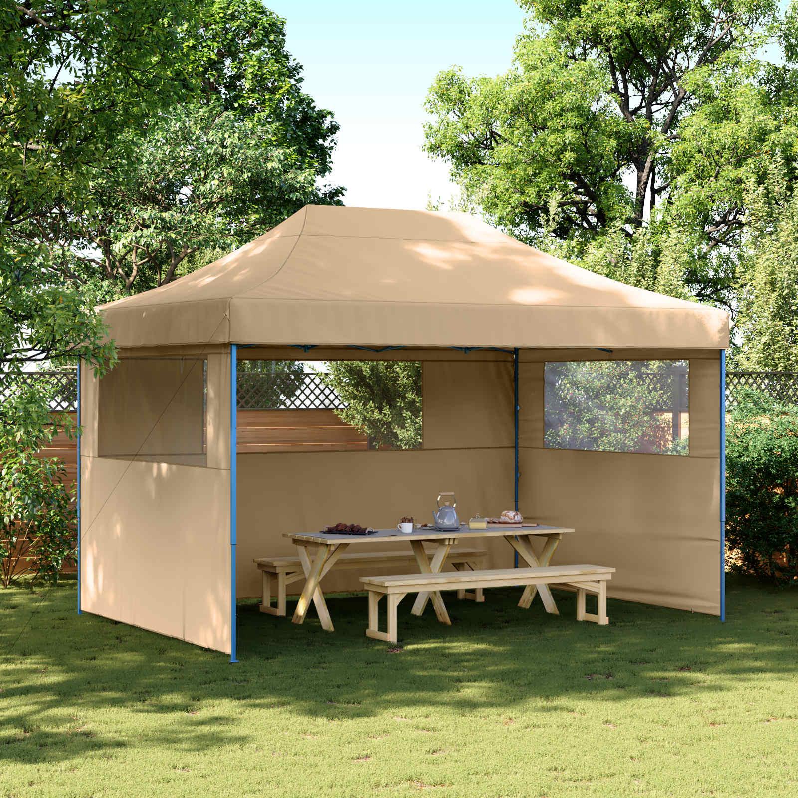 Party Tent Beige 279 x 410 x 315 cm Oxford stof billede