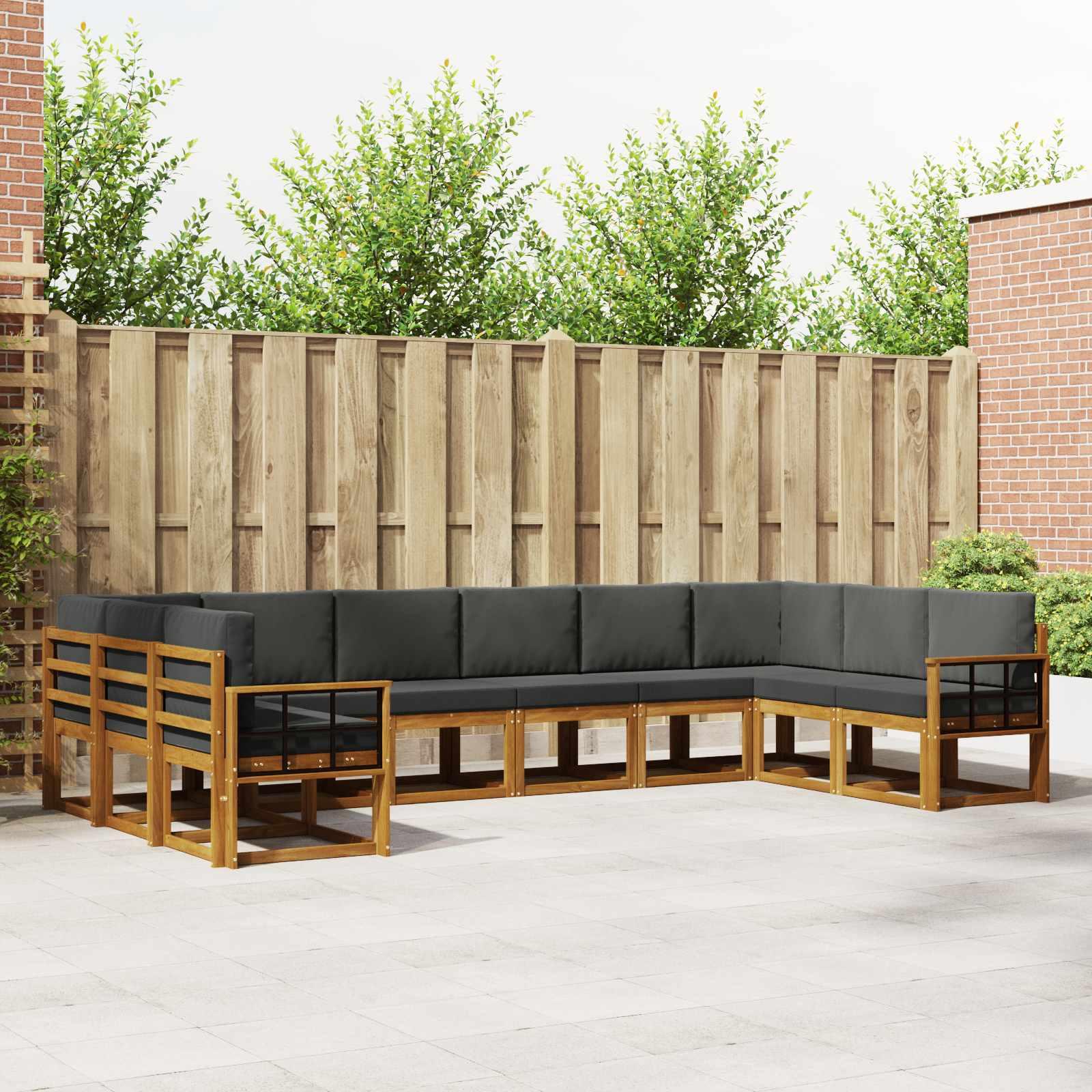 Sofa Sæt med pude 10 stk Naturlig og Antracit billede