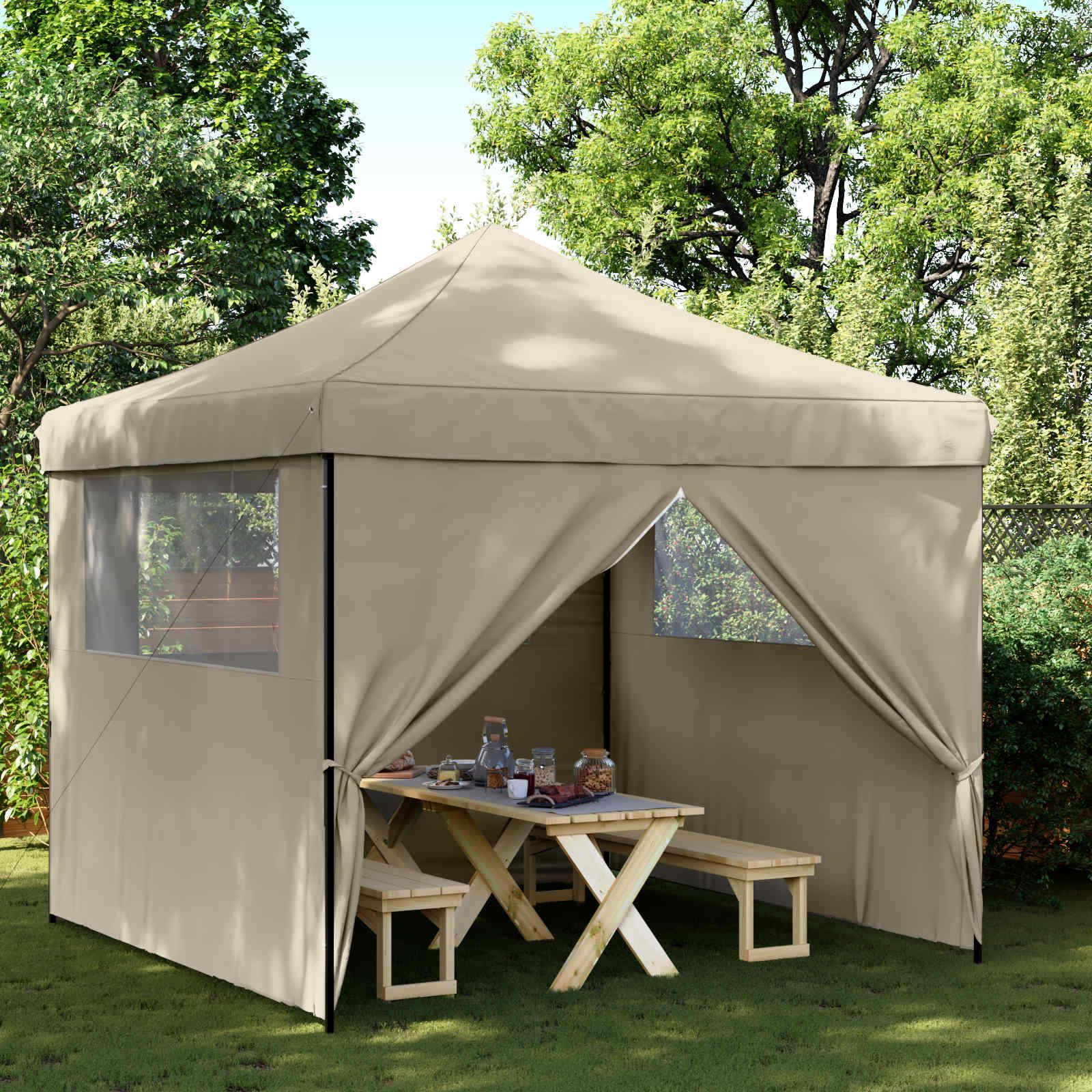 Party Tent Gråbrun 292 x 292 x 315 cm Oxford stof billede