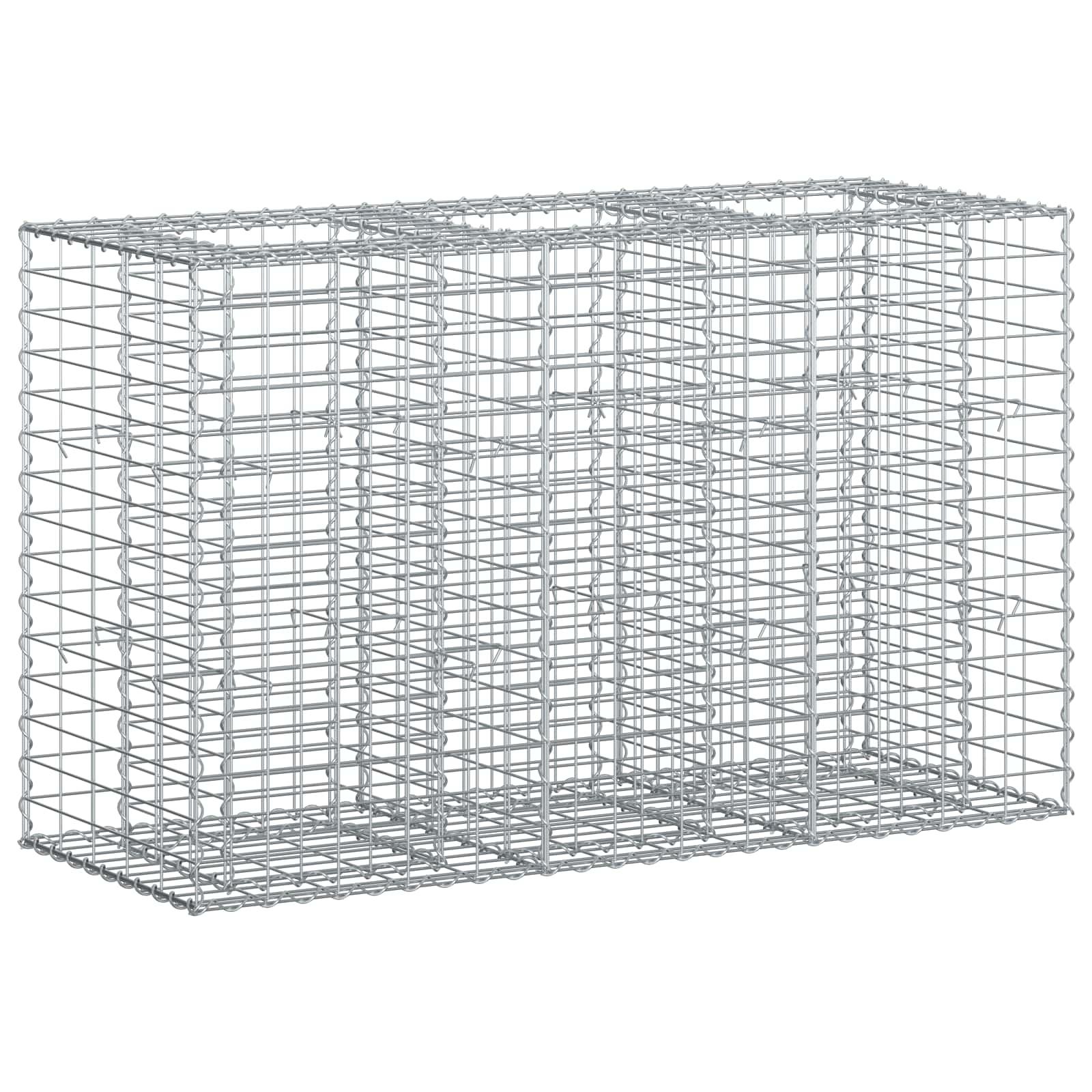 Gabion højbed Sølv 130 x 50 x 80 cm Galvaniseret stål billede