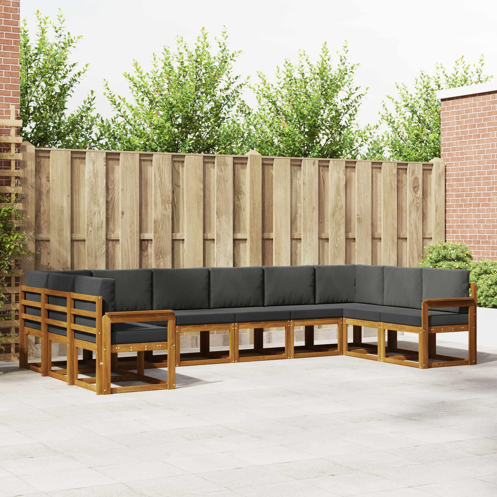 Sofa Sæt med pude 10 stk Naturlig og Antracit billede