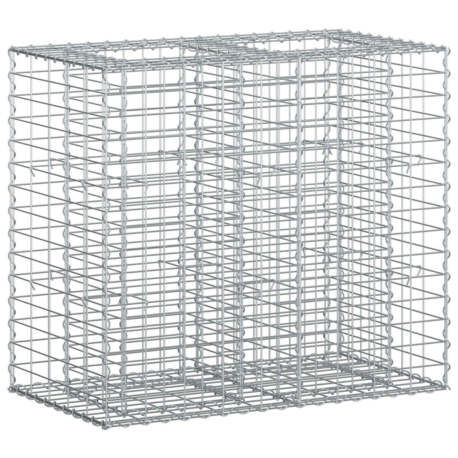 Gabion højbed Sølv 90 x 50 x 80 cm Galvaniseret stål billede