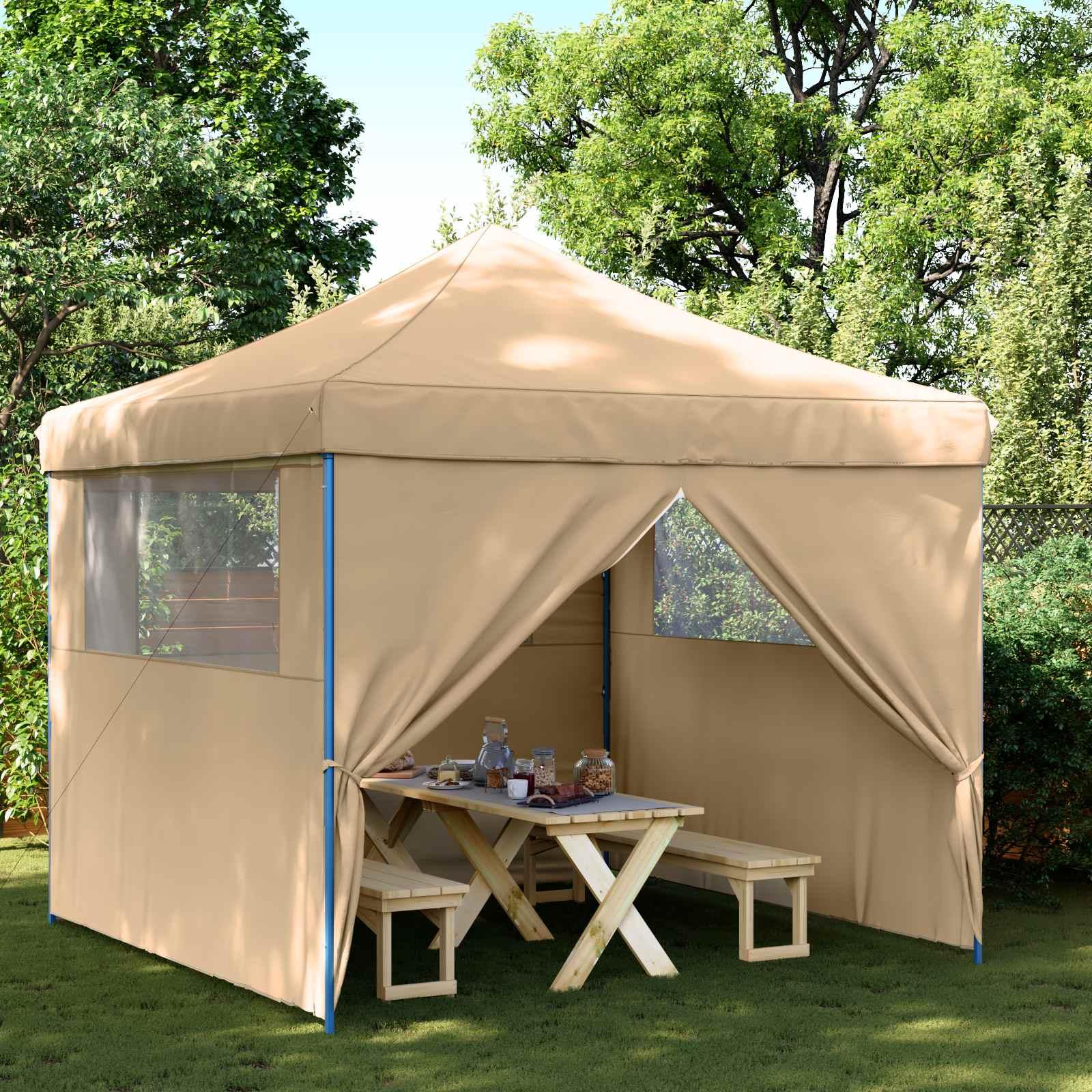 Party Tent Beige 292 x 292 x 315 cm Oxford stof billede