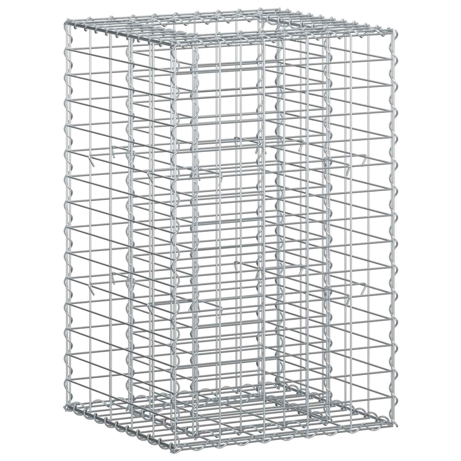 Gabion højbed Sølv 50 x 50 x 80 cm Galvaniseret stål billede