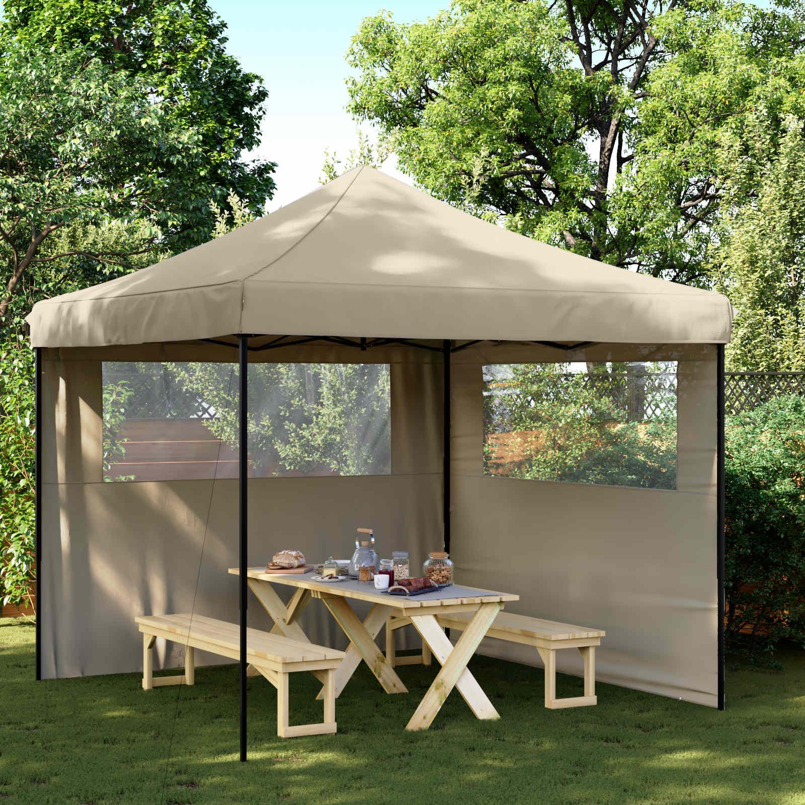 Party Tent Gråbrun 292 x 292 x 315 cm Oxford stof billede