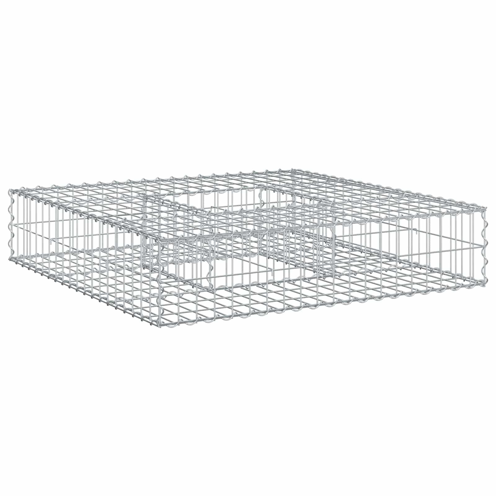 Gabion højbed Sølv 100 x 100 x 20 cm Galvaniseret stål billede