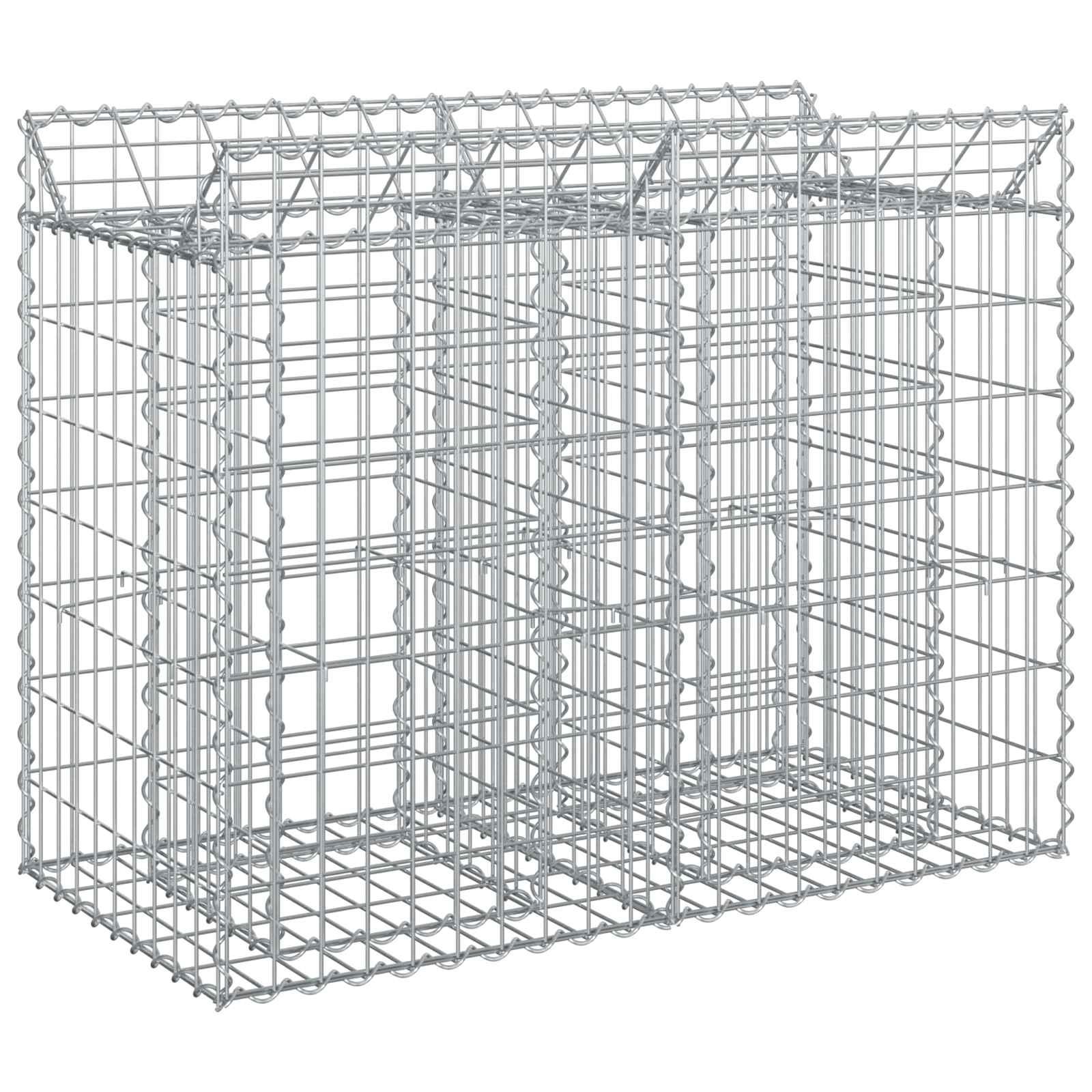 Gabion højbed Sølv 100 x 50 x 80 cm Galvaniseret stål billede