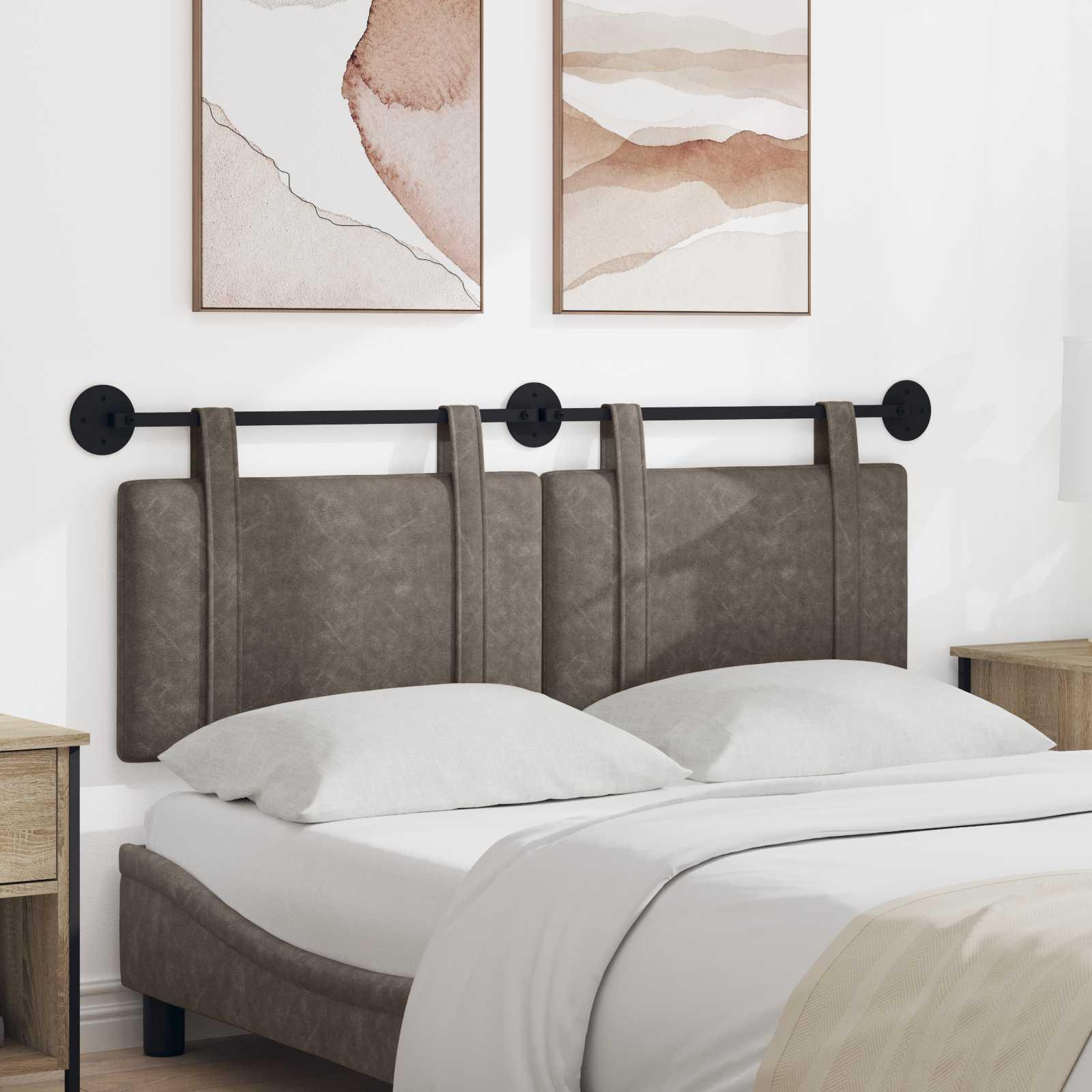 Hængende Hovedgavl Vægmonteret Grå 130 x 55 x 5 cm Antik PU billede