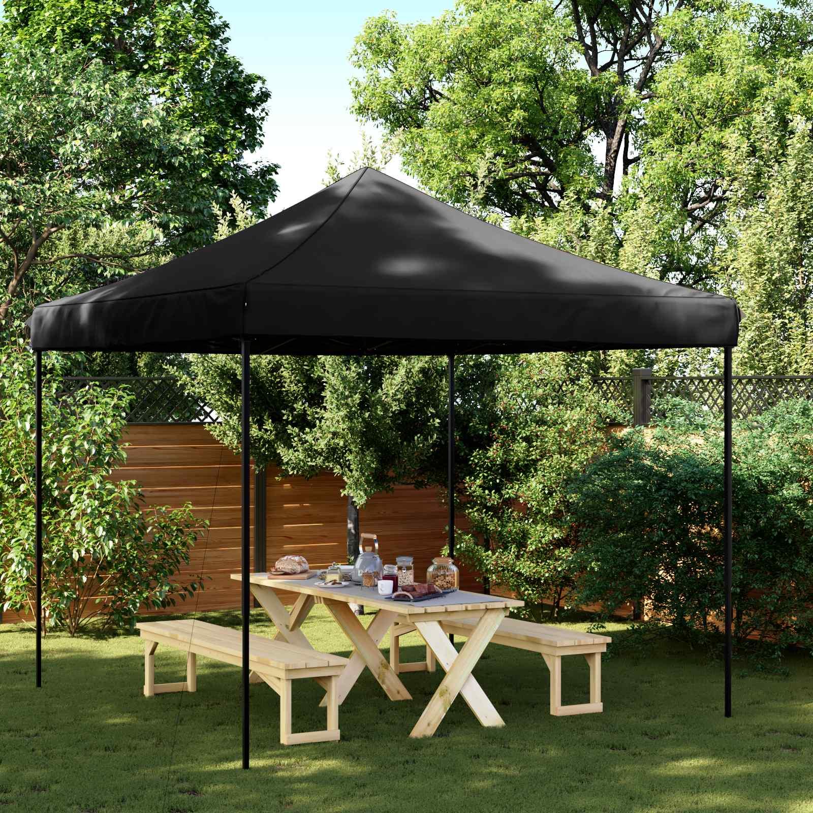 Party Tent Sort 292 x 292 x 315 cm Oxford stof billede