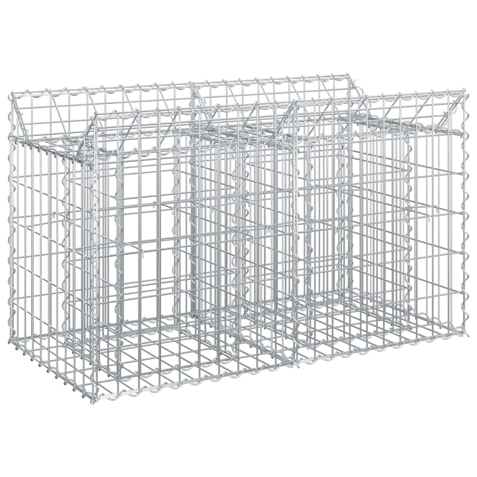 Gabion højbed Sølv 100 x 50 x 60 cm Galvaniseret stål billede