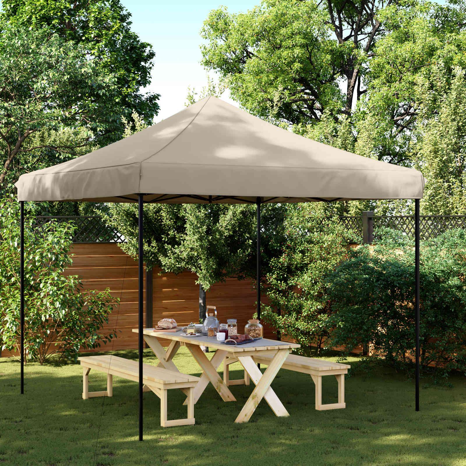 Party Tent Gråbrun 292 x 292 x 315 cm Oxford stof billede