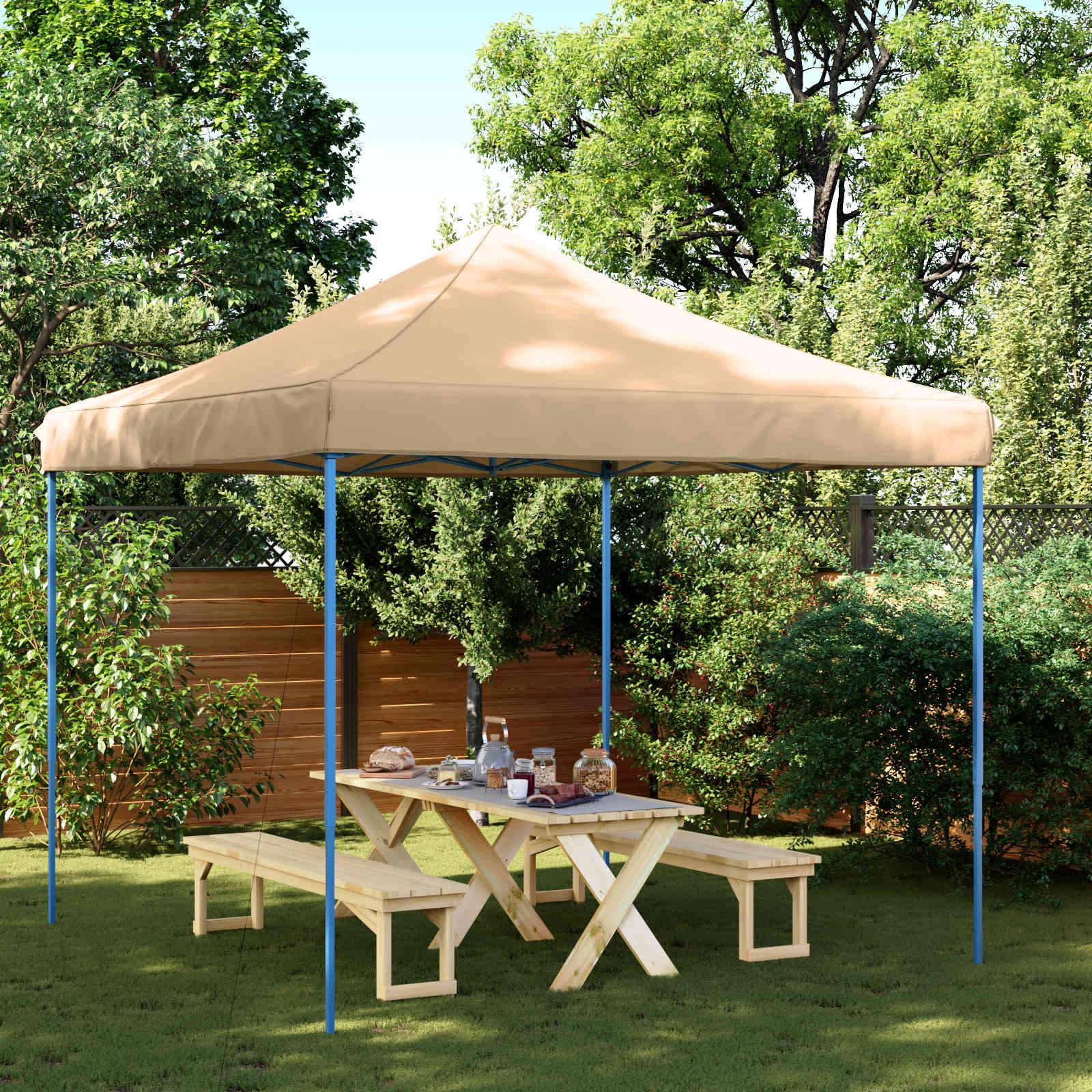 Party Tent Beige 292 x 292 x 315 cm Oxford stof billede