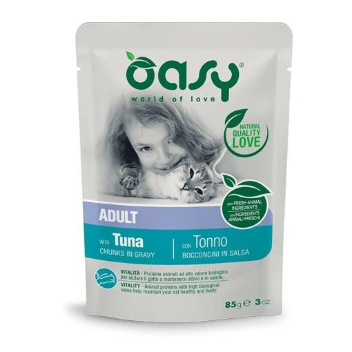 Oasy Adult vådfoder til kat – Chunks in Gravy med tun, 85 g billede