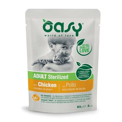 Oasy Adult Sterilized vådfoder med kylling – 85 g billede