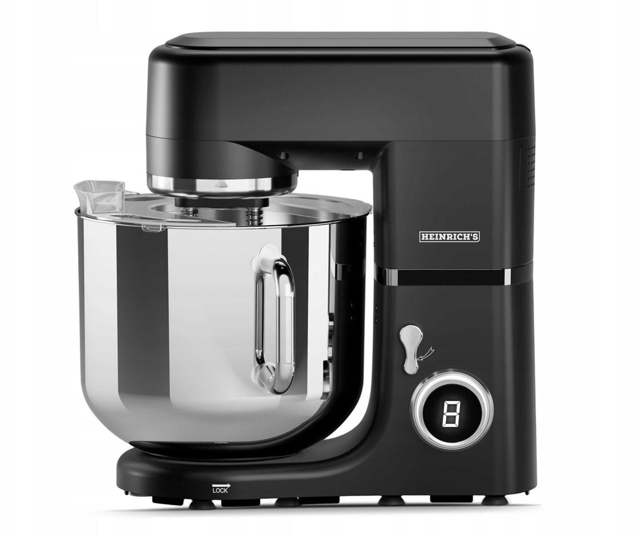 HEINRICH'S HKM 8120 køkkenmaskine 1.800 W – 12 l – sort/stål billede
