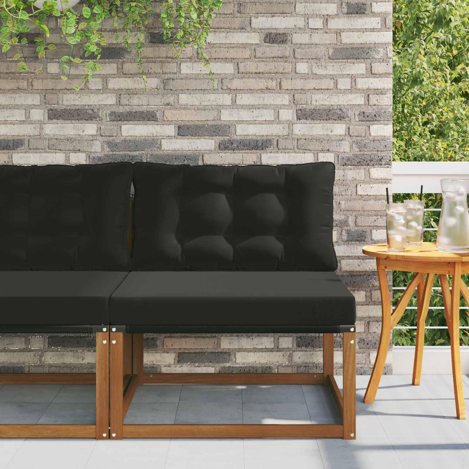 Udendørs Mellem Sofa Massivt Akacietræ Naturfarvet billede