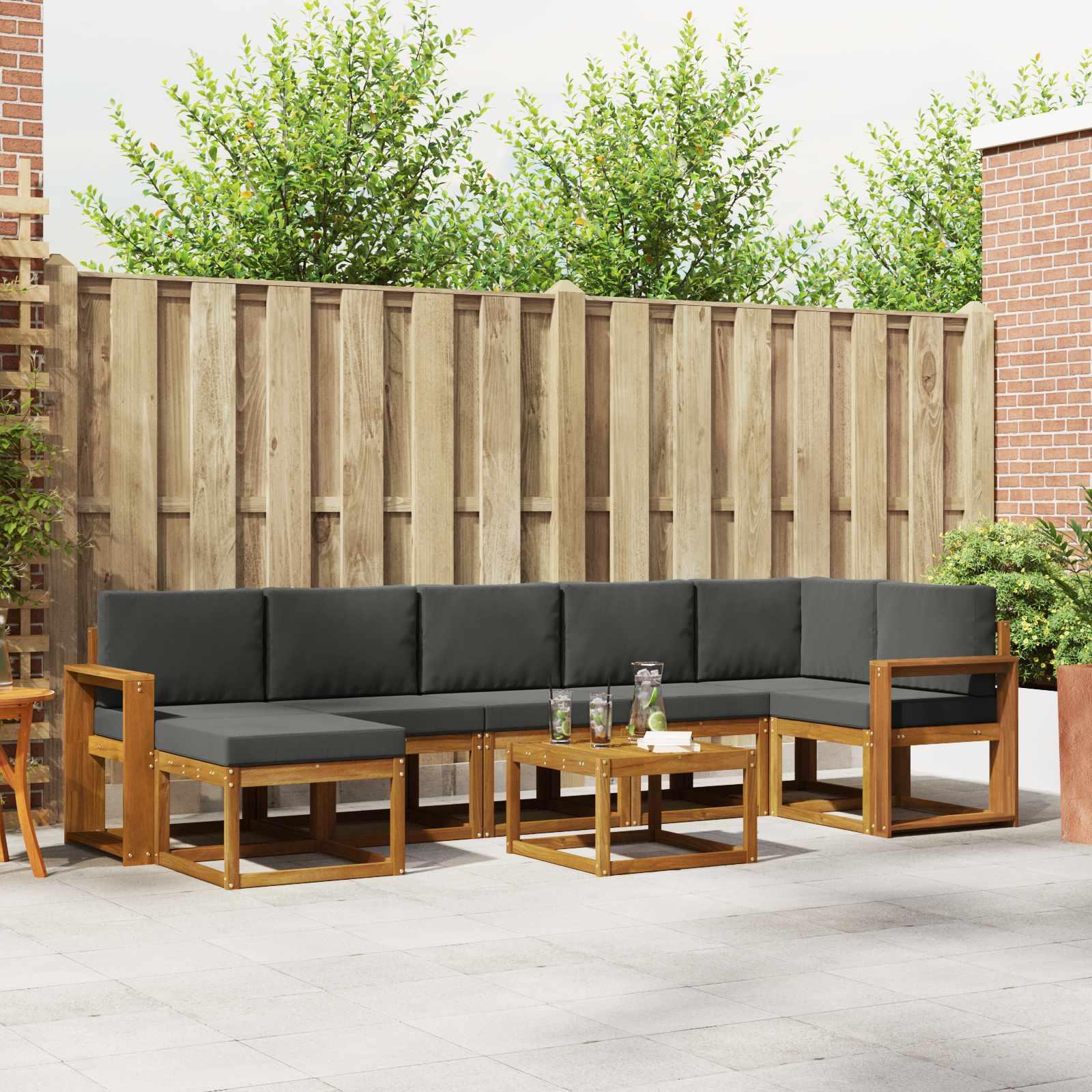 Sofa Sæt 8 stk Naturlig og Antracit Soli Akacietræ og polyester billede