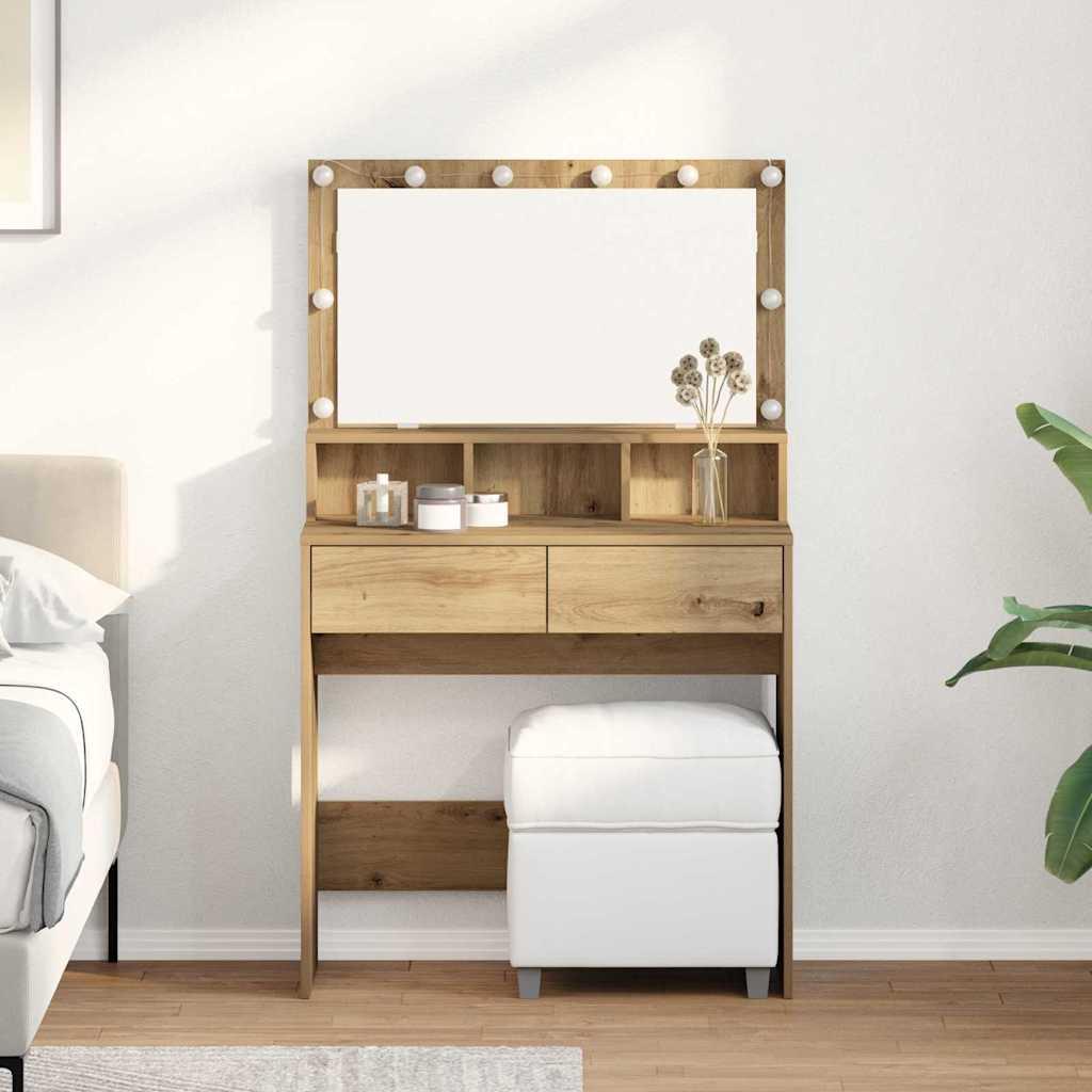 Klædeskab artisan eg 80 x 41 x 134.5 cm Konstrueret træ billede