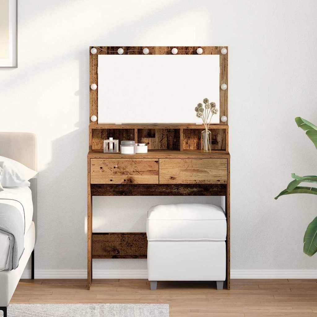 Klædeskab Gammelt træ 80 x 41 x 134.5 cm Konstrueret træ billede