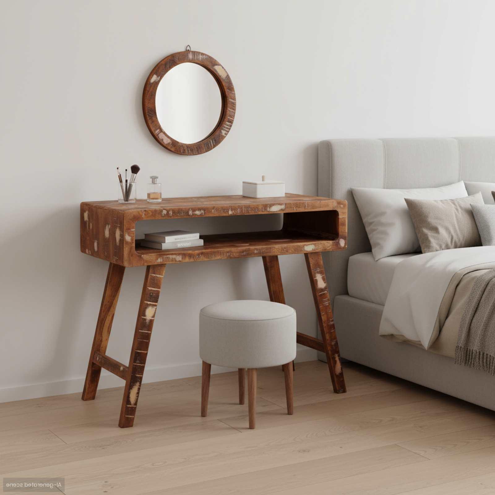 Klædeskab med hylde Brun 90 x 76 x 45 cm Solid genvundet træ billede