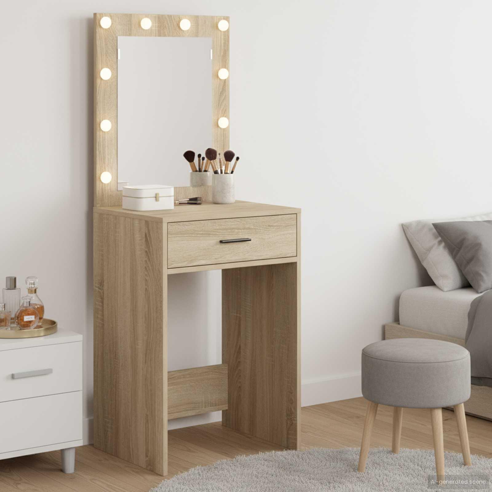 Make-up Bord Sonoma-eg 50 x 41 x 135 cm Konstrueret træ billede