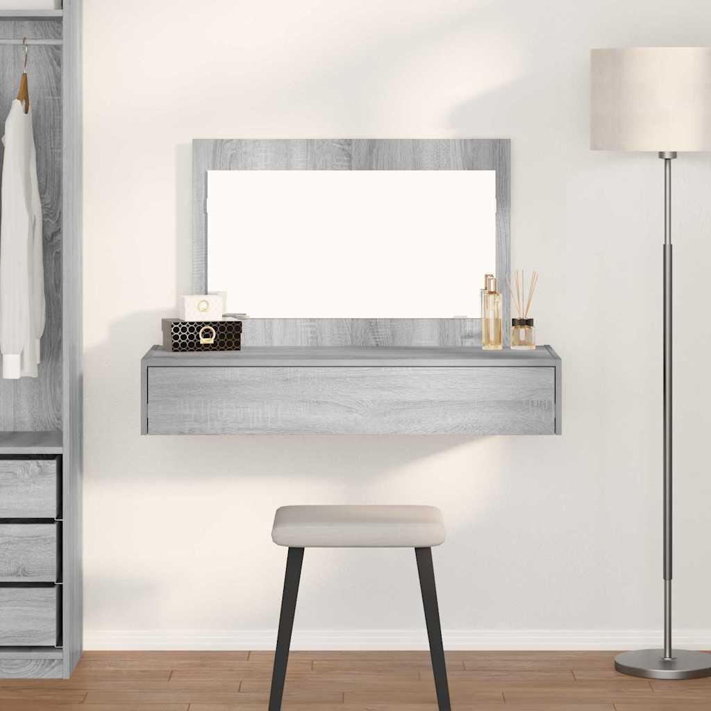 Klædeskab med skuffe Grå 100 x 40 x 70 cm Konstrueret træ billede