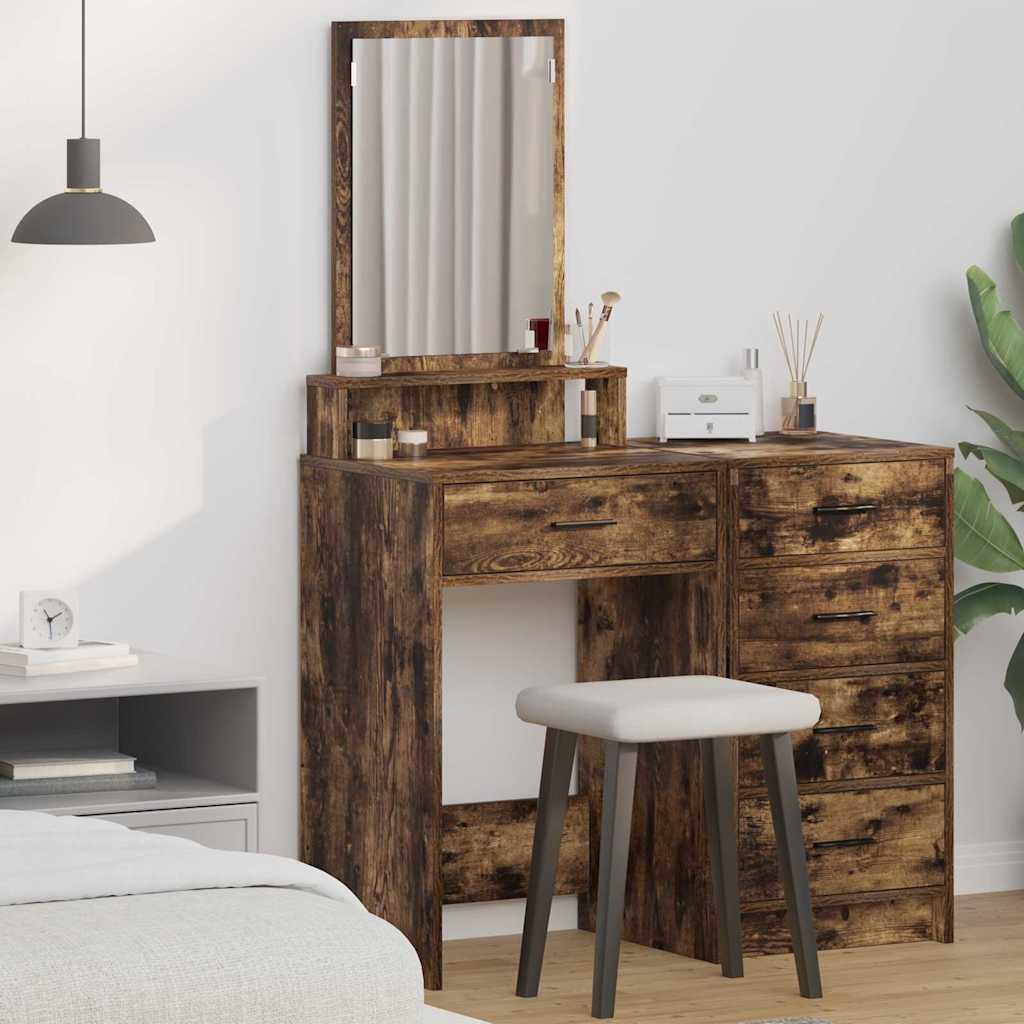 Dressingbord Røget eg 50 x 41 x 140 cm Konstrueret træ billede