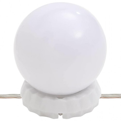 Makeupbord med LED-lys - sort eg, 60 × 40 × 140 cm, konstrueret træ