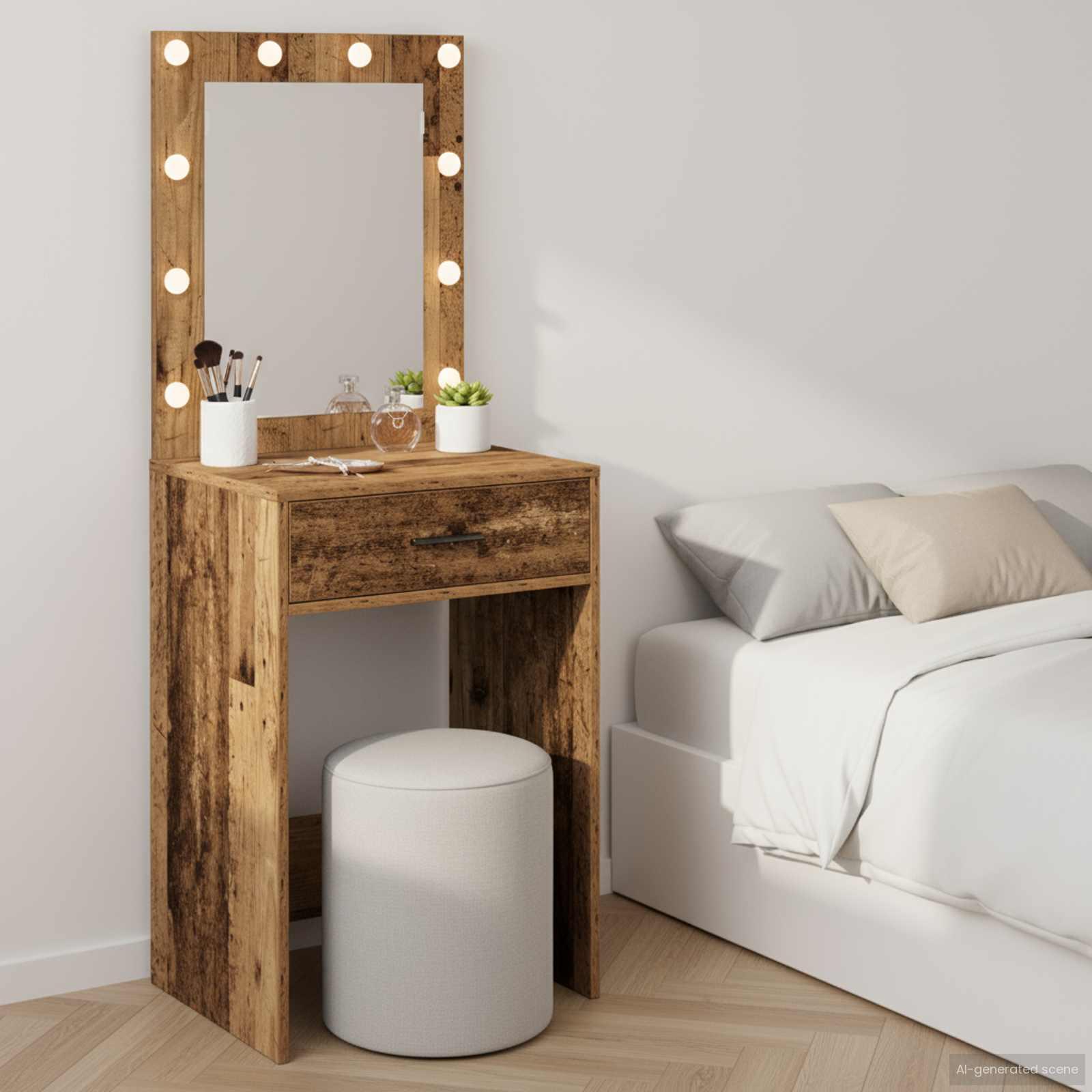 Make-up Bord Gammelt træ 50 x 41 x 135 cm Konstrueret træ billede