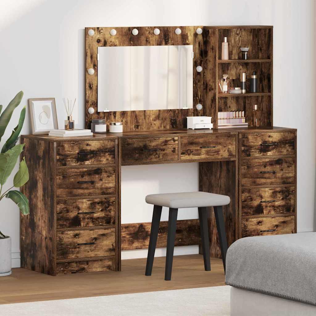 Klædeskab med hylde 3 stk Brun 40 x 41 x 135 cm Konstrueret træ billede