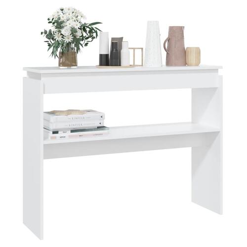 Konsolbord 102x30x80 cm spånplade hvid