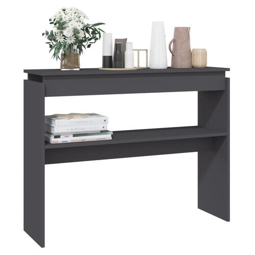 Konsolbord 102x30x80 cm konstrueret træ grå