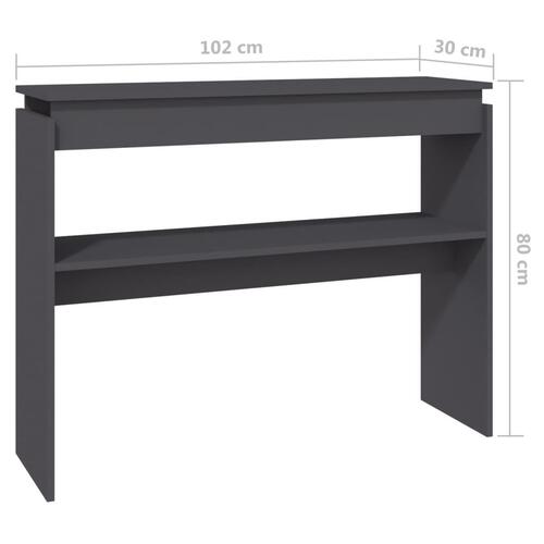 Konsolbord 102x30x80 cm konstrueret træ grå