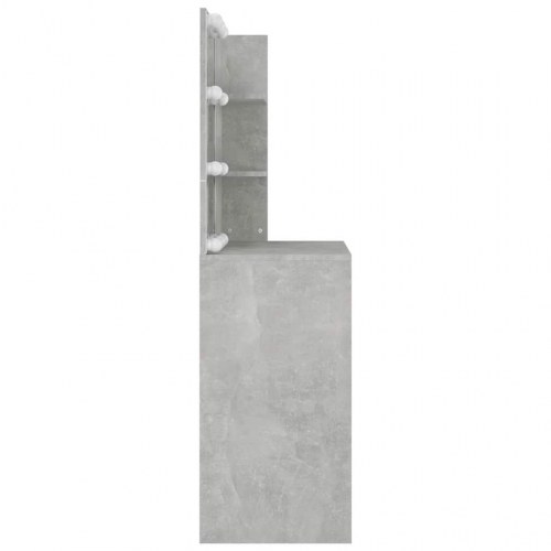 Makeupbord med LED-lys - 74,5 × 40 × 141 cm, betongrå