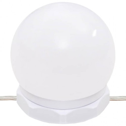 Makeupbord med LED-lys 74,5x40x141 cm hvid